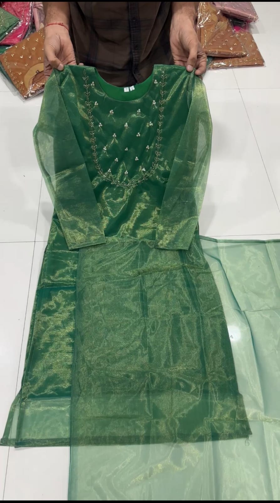 Handwork kurti with dupatta