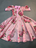 Girls Floral Organza Party Dress – Pink