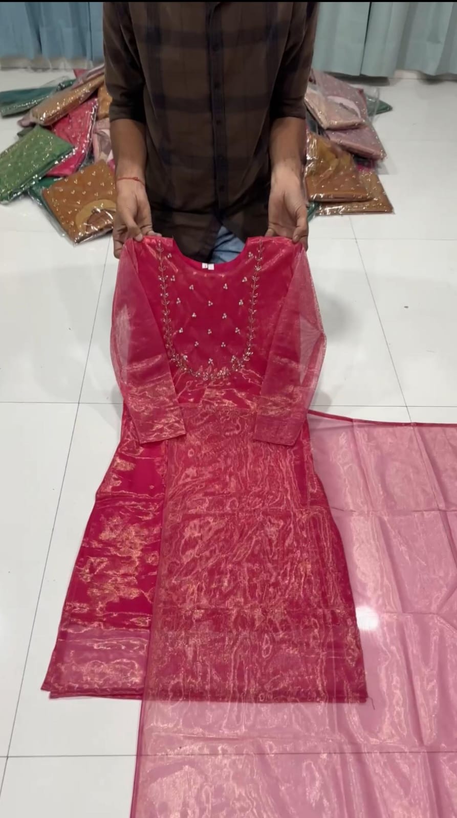 Handwork kurti with dupatta