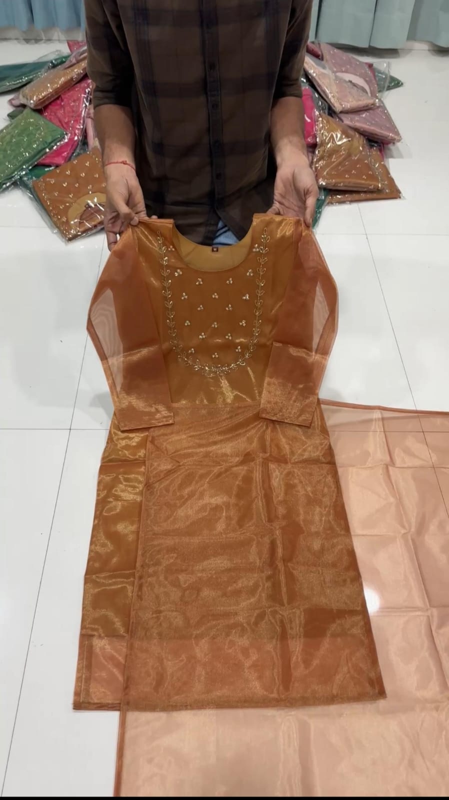 Handwork kurti with dupatta